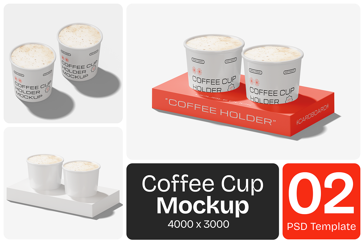 Coffee Cup Holder Mockup, a Cups & Container Mockup by Permadi Creative (Photo 1 of 3)