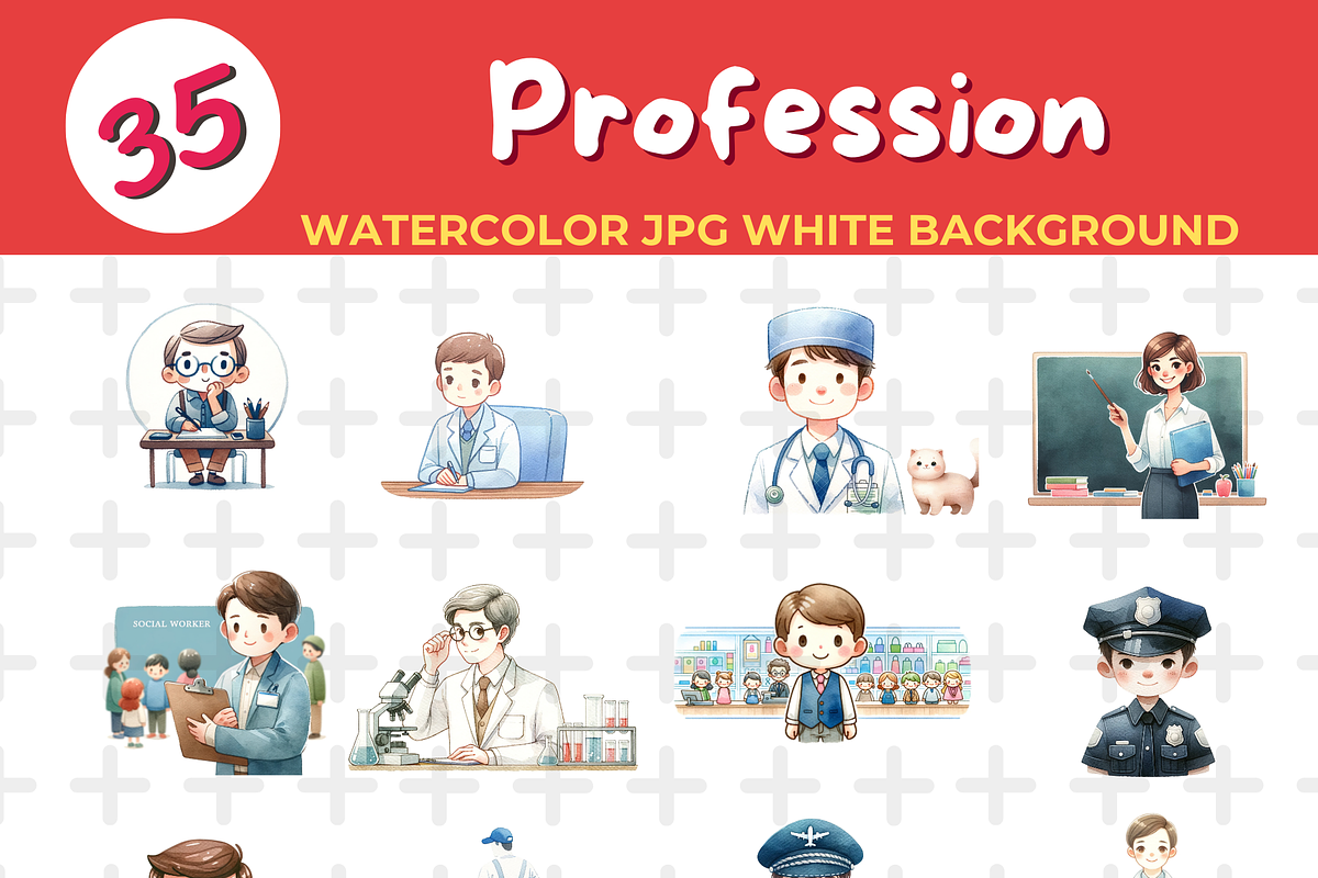 Profession watercolor Jpg Background, a Person Illustration by John_Walker (Photo 1 of 3)