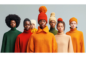 Group of diverse women in colorful
