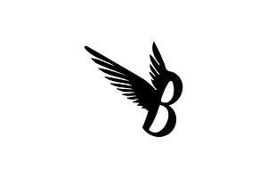 Letter B Logo With Wings, a Branding & Logo Template by Salman Shop