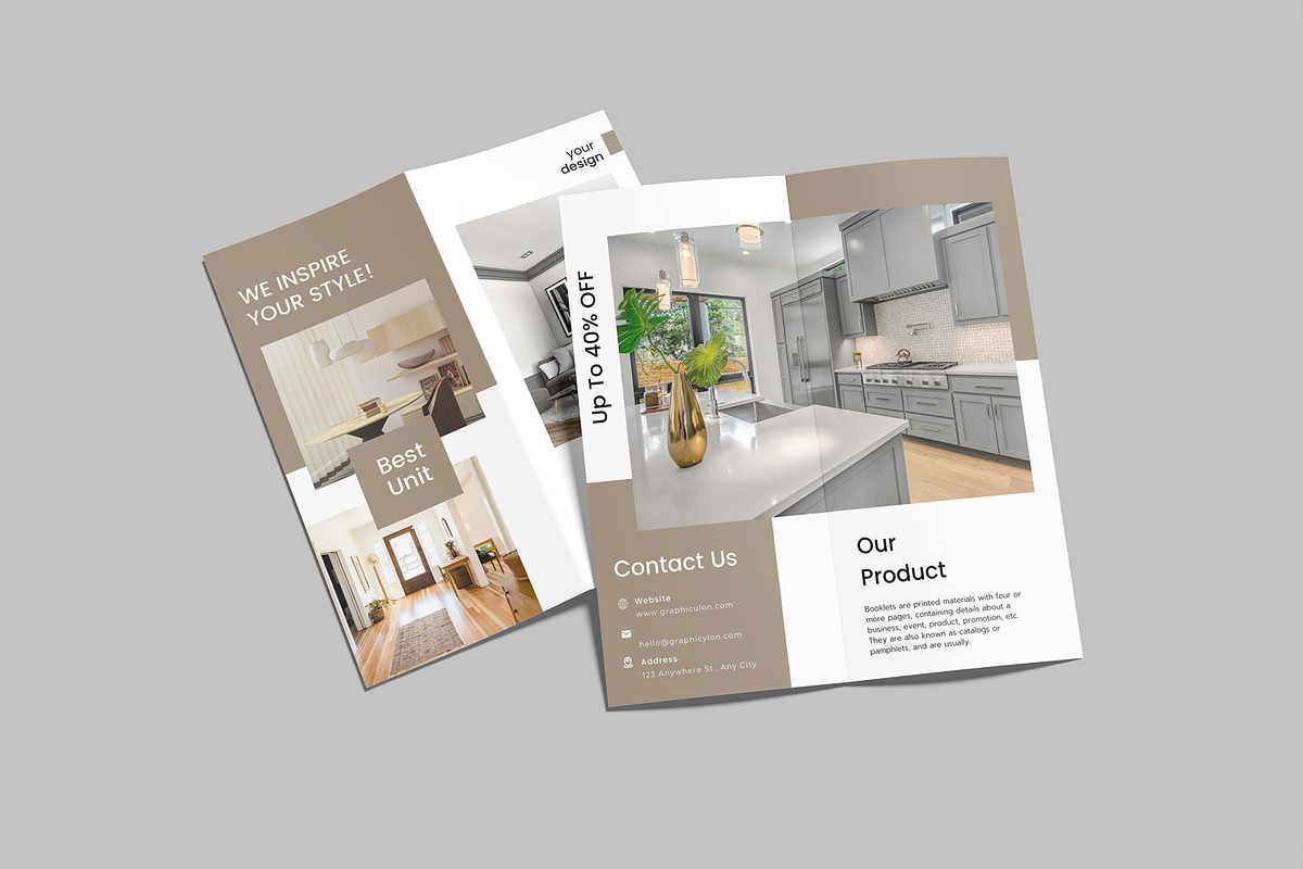 DL Bifold Brochure Mockup, a Brochure Template by Graphiculon (Photo 8 of 11)