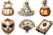 Sepia Coquette Halloween Clipart, an Illustration by CraftArtStudio (Thumbnail 2 of 6)