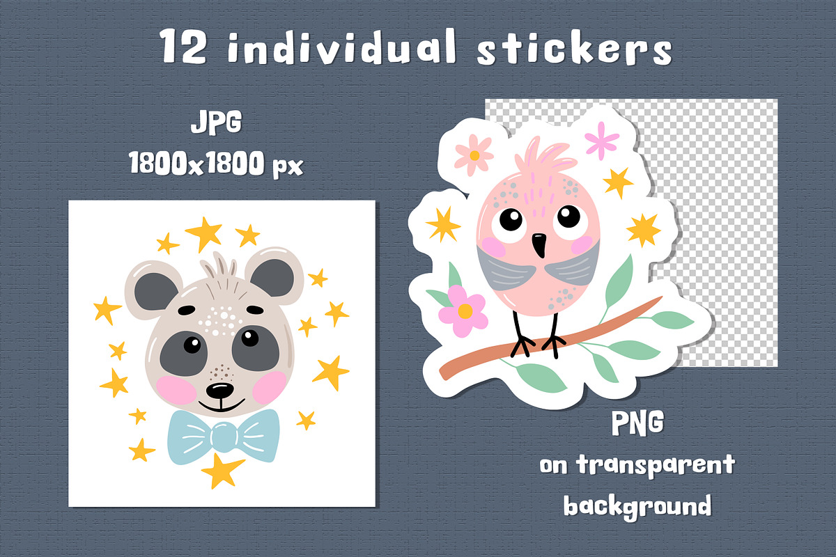 Animal Stickers. Printable Stickers, an Animal Illustration by rinaletters (Photo 3 of 5)