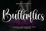 Butterflyies | Script Font, a Handwritten Font by Scratchones (Thumbnail 1 of 8)