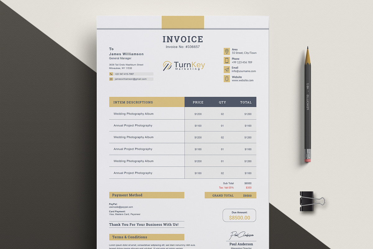 Invoice, a Stationery Template by TelaTemplates (Photo 8 of 8)