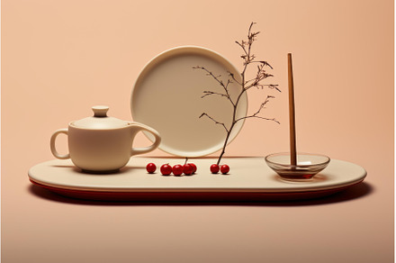 Book tea composition table. Generate, a School & Education Photo by Ylivdesign