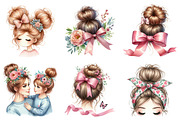 Mothers Day Messy Bun Clipart, a Seasonal Illustration by DreamArtGraphic (Thumbnail 2 of 4)