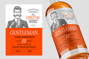 Vintage Gentleman Whiskey Label