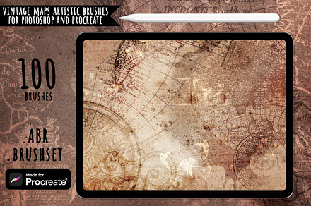 Vintage Maps. Stamp Brushes