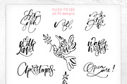 Chic Christmas Lettering & Clipart, a Decorative Illustration by PicByKate (Thumbnail 2 of 9)