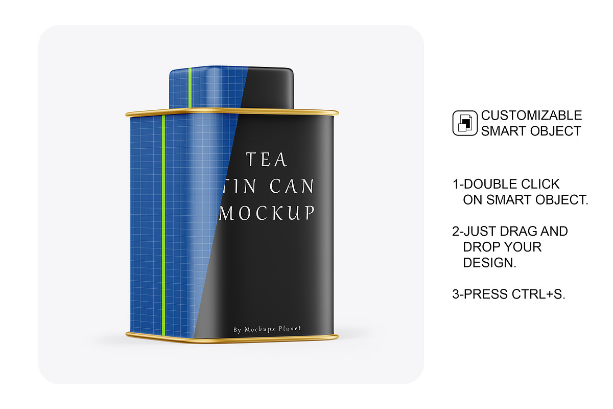 Matte Tea Tin Can Mockup, a Packaging Mockup by Mockups Planet (Photo 5 of 7)
