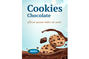Cookies poster. ads placard with