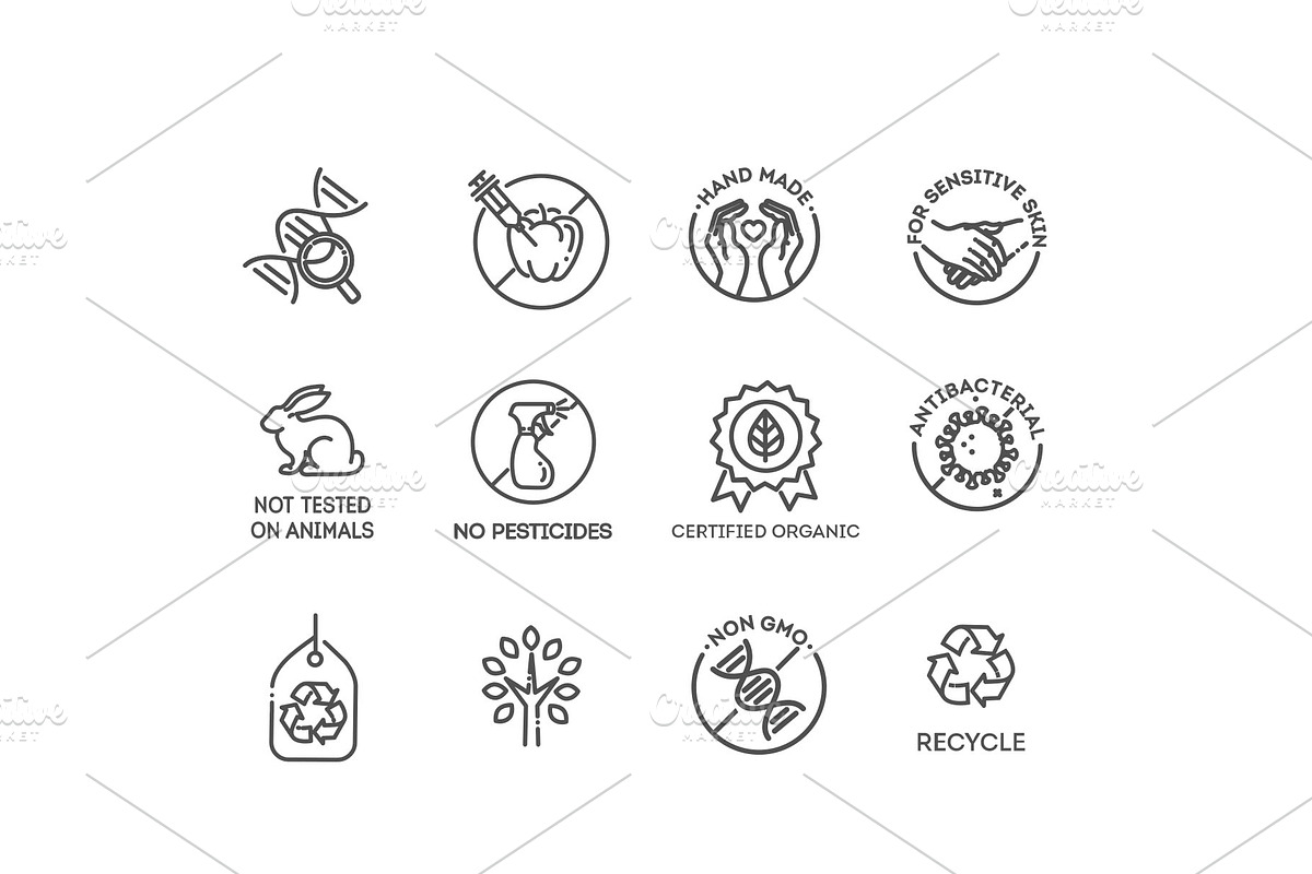 Natural Food Line Icons Set, a Food Illustration by Tettygreen (Photo 3 of 3)