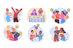 Gender neutral baby shower concept, an Illustration by alexdndz