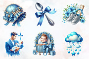 Baby Boy Baptism Watercolor Clipart', an Illustration by RobertsArt (Thumbnail 4 of 7)