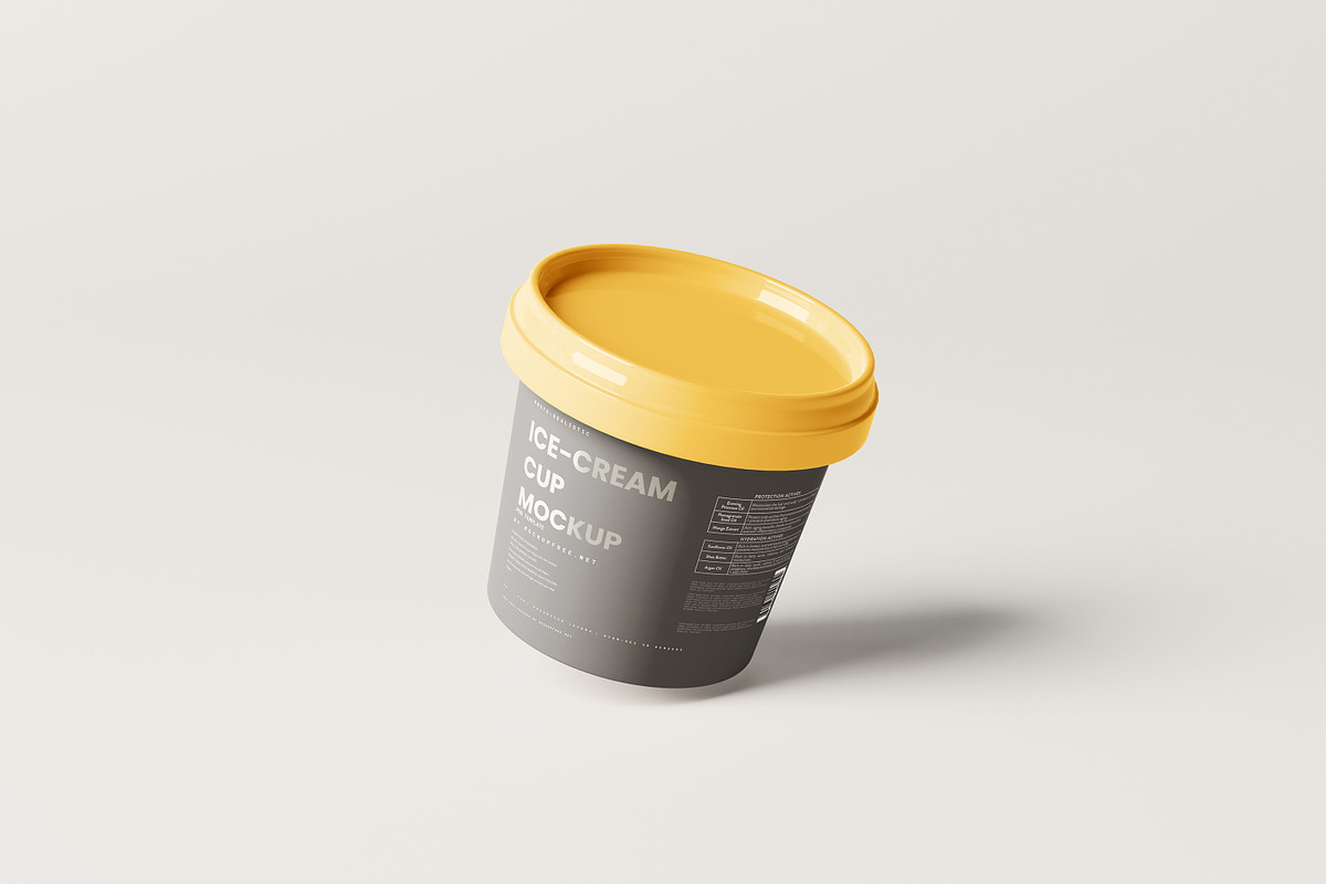 Ice Cream Cup Mockup, a Packaging Mockup by MockupFree.Net (Photo 3 of 8)
