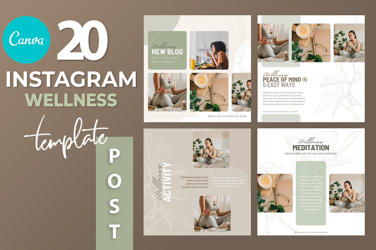 Canva Wellness Instagram Template, a Marketing Template by illycreative (Photo 1 of 12)