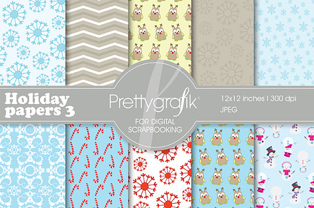 Christmas digital paper, commercial preview 3