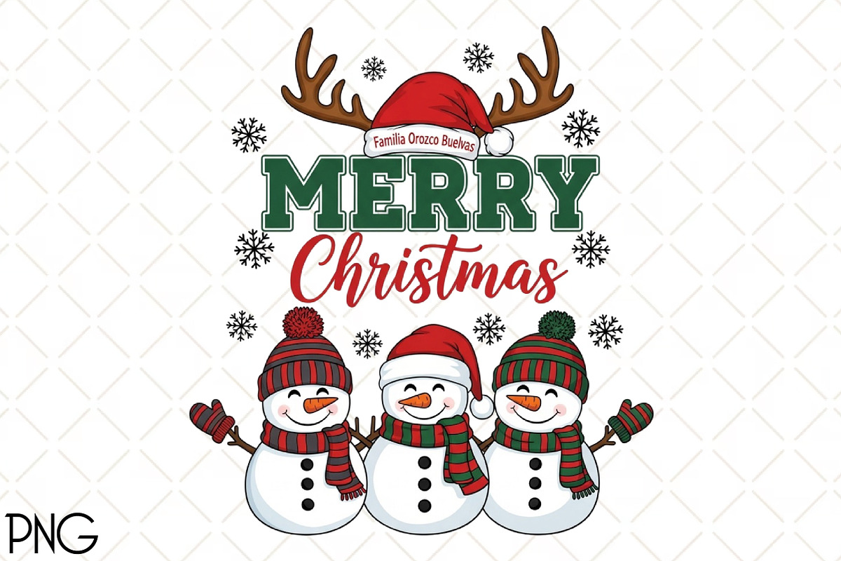 Merry Christmas Family PNG, an Illustration by Black Bird Studio (Photo 1 of 4)