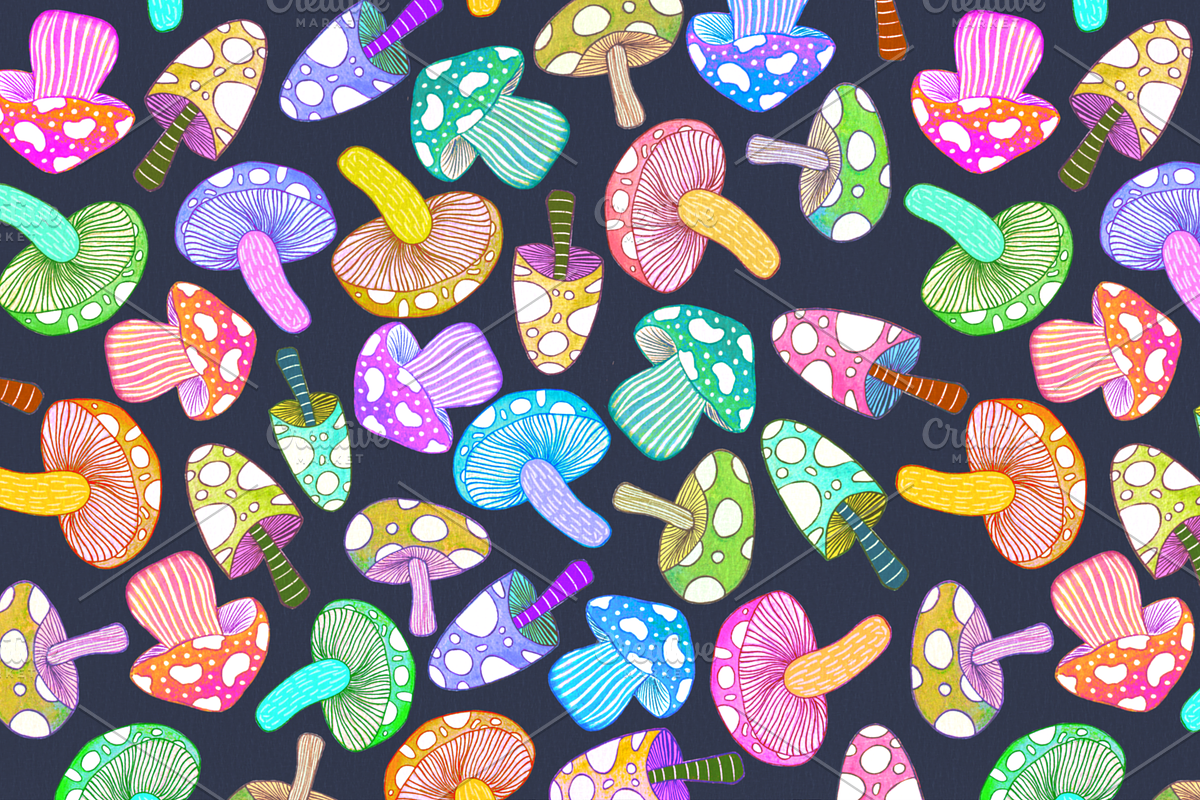 Les Champignons pattern, a Pattern Graphic by Anny Cecilia Walter (Photo 3 of 3)