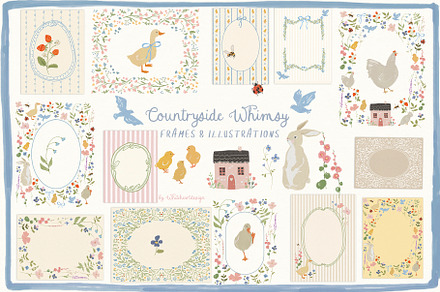 Cottagecore Frames & Illustrations, a Decorative Illustration by whiteheartdesign