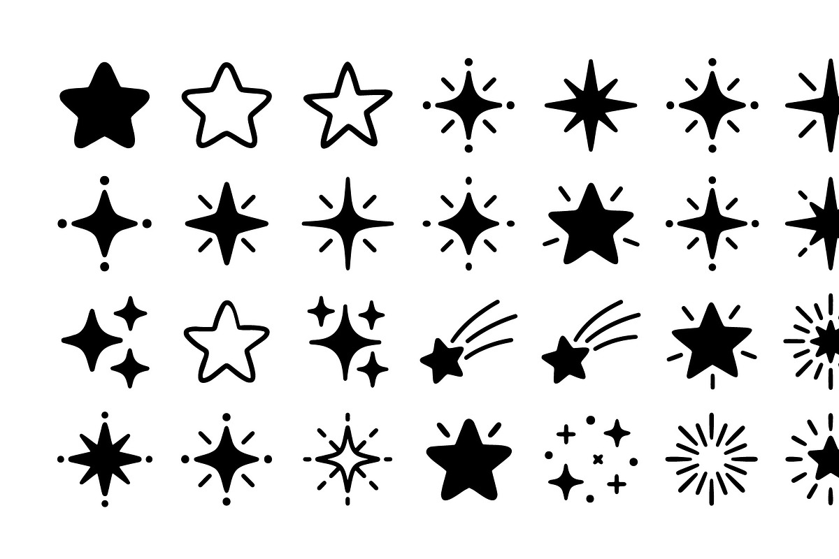 Hand Drawn Star and Sparkles Doodles, an Object Graphic by zahidhossainalif (Photo 2 of 13)