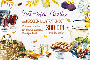Watercolor Autumn Picnic