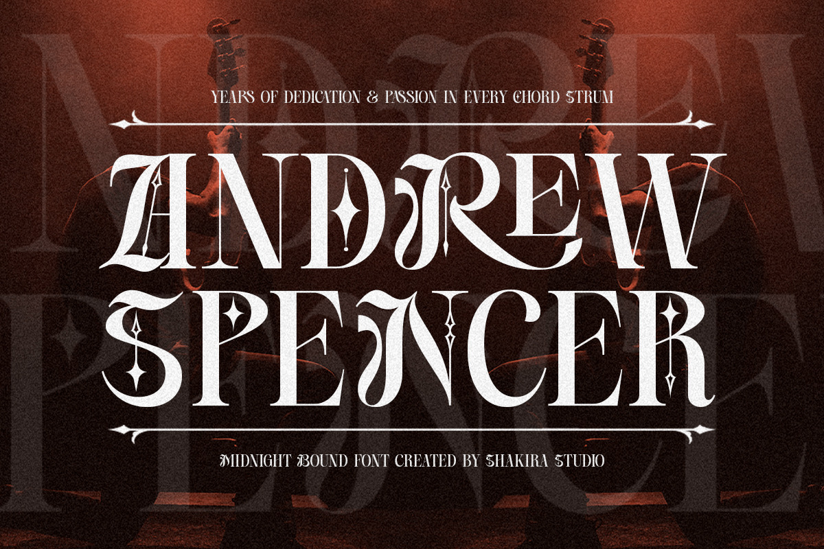 Midnight Bound - Blackletter x Serif, a Serif Font by Shakira Studio (Photo 5 of 10)