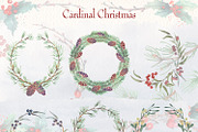 cardinal christmas watercolor, a Decorative Illustration by Art & Things (Thumbnail 8 of 11)