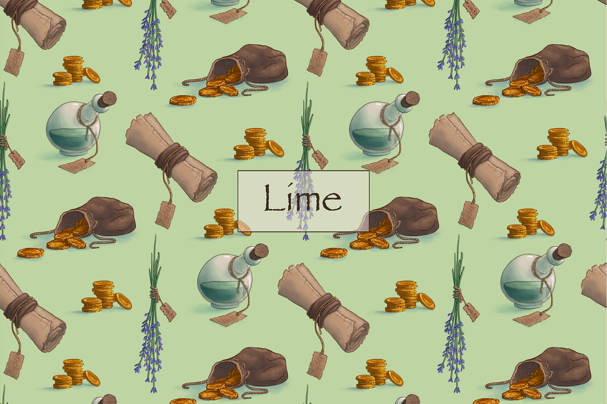 Fantasy Market Repeat Pattern, a Pattern Graphic by Forest Lily (Photo 9 of 11)
