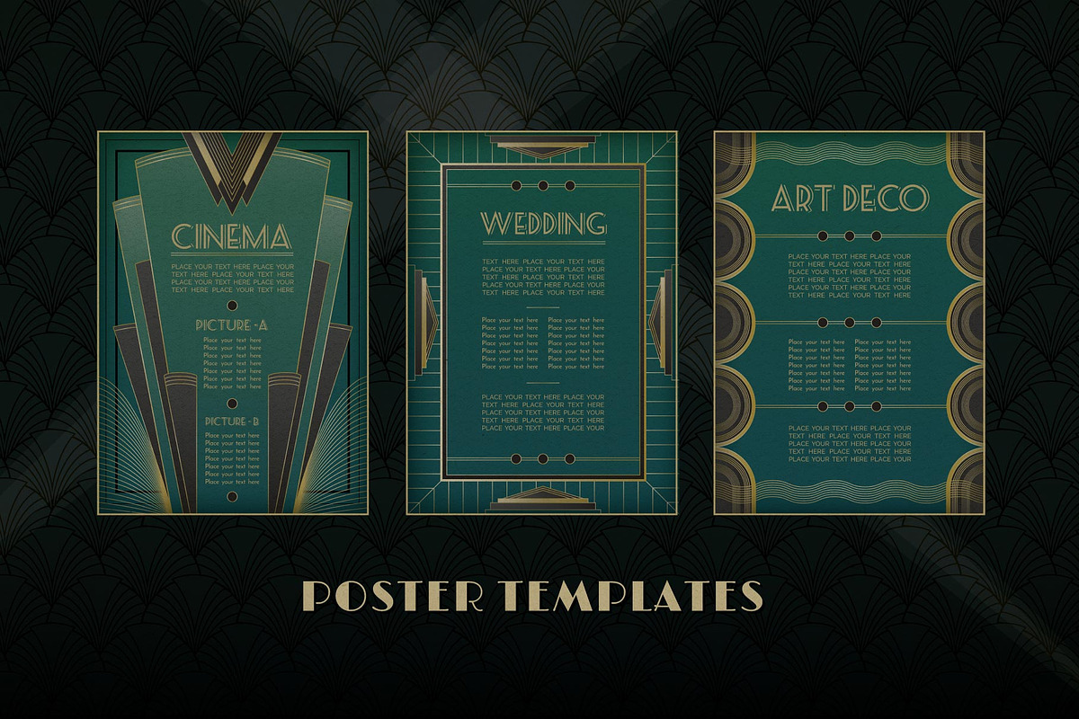 Complete Art Deco Graphics Bundle, a Texture Illustration by Wingsart Studio (Photo 6 of 12)