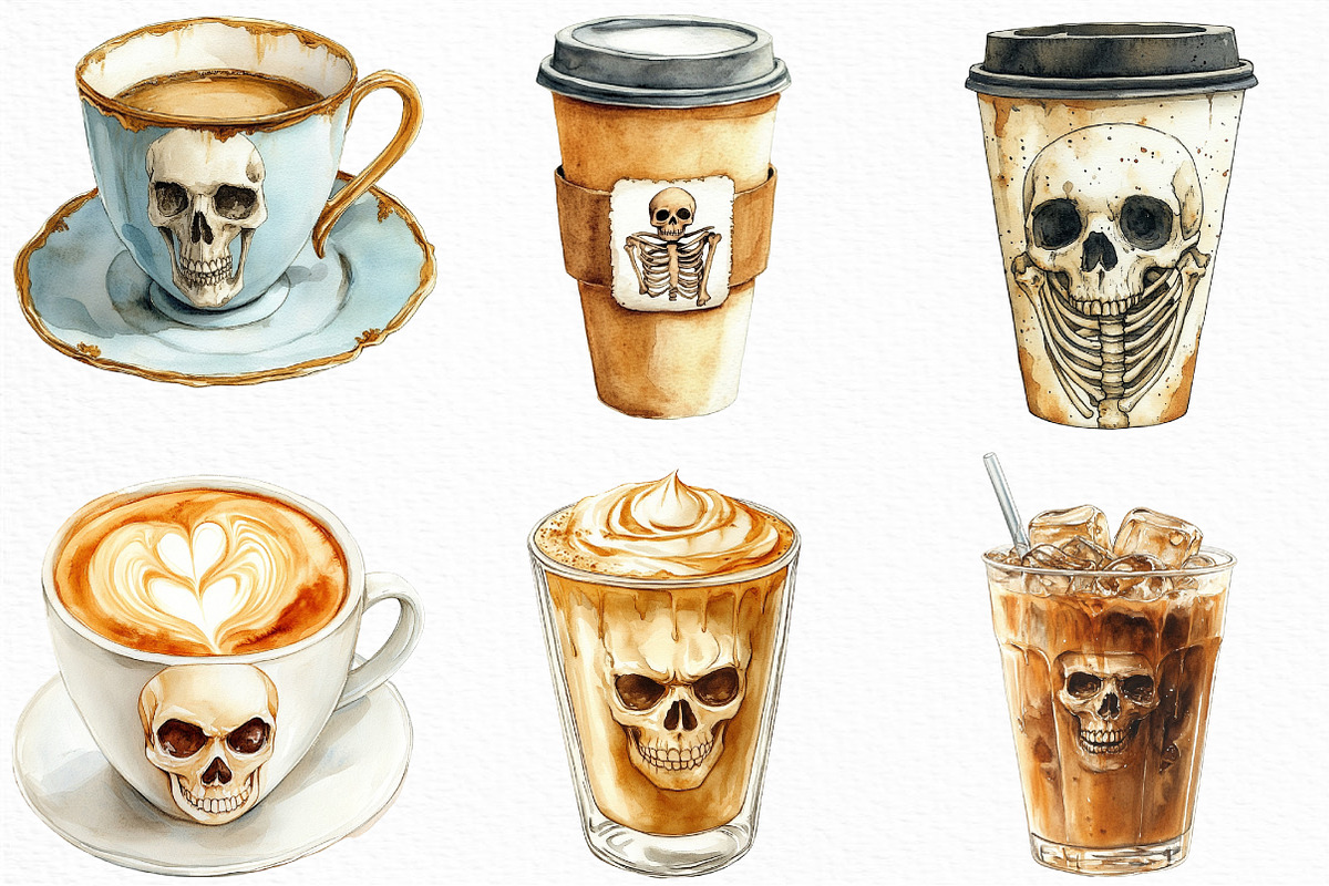 Halloween Skeleton Coffee Cup PNG, an Illustration by Craft Nest (Photo 2 of 6)