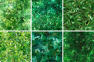 Green Shimmers Seamless Patterns