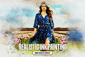 Realistic Ink Painting Photo Effect