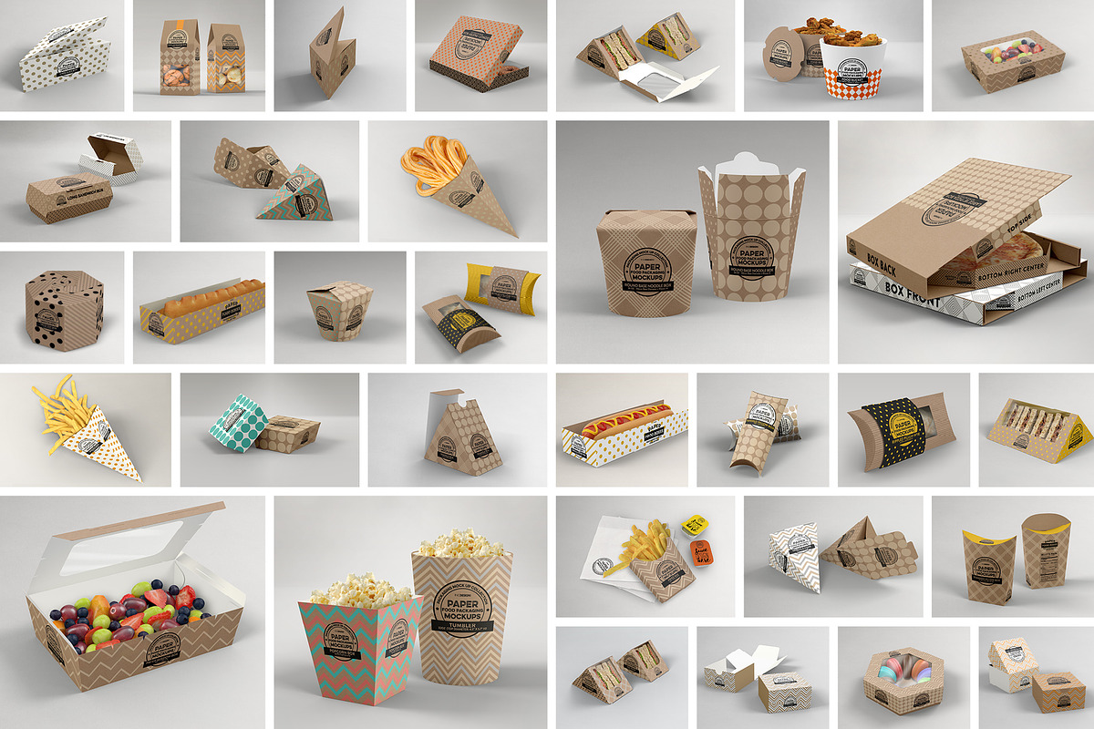 BUNDLE: Paper Packaging Mockup, a Cups & Container Mockup by INCDesign (Photo 4 of 18)