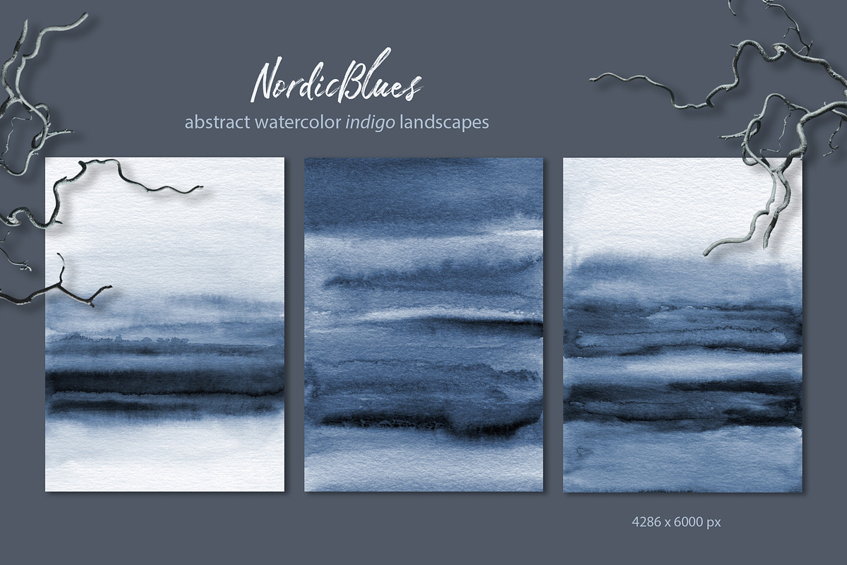 NordicBlues Watercolor Pack, a Texture Graphic by Marmoris.Arts (Photo 6 of 24)