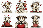 Funny Valentine Peeking Dog Clipart, an Illustration by Craft Nest (Thumbnail 6 of 11)
