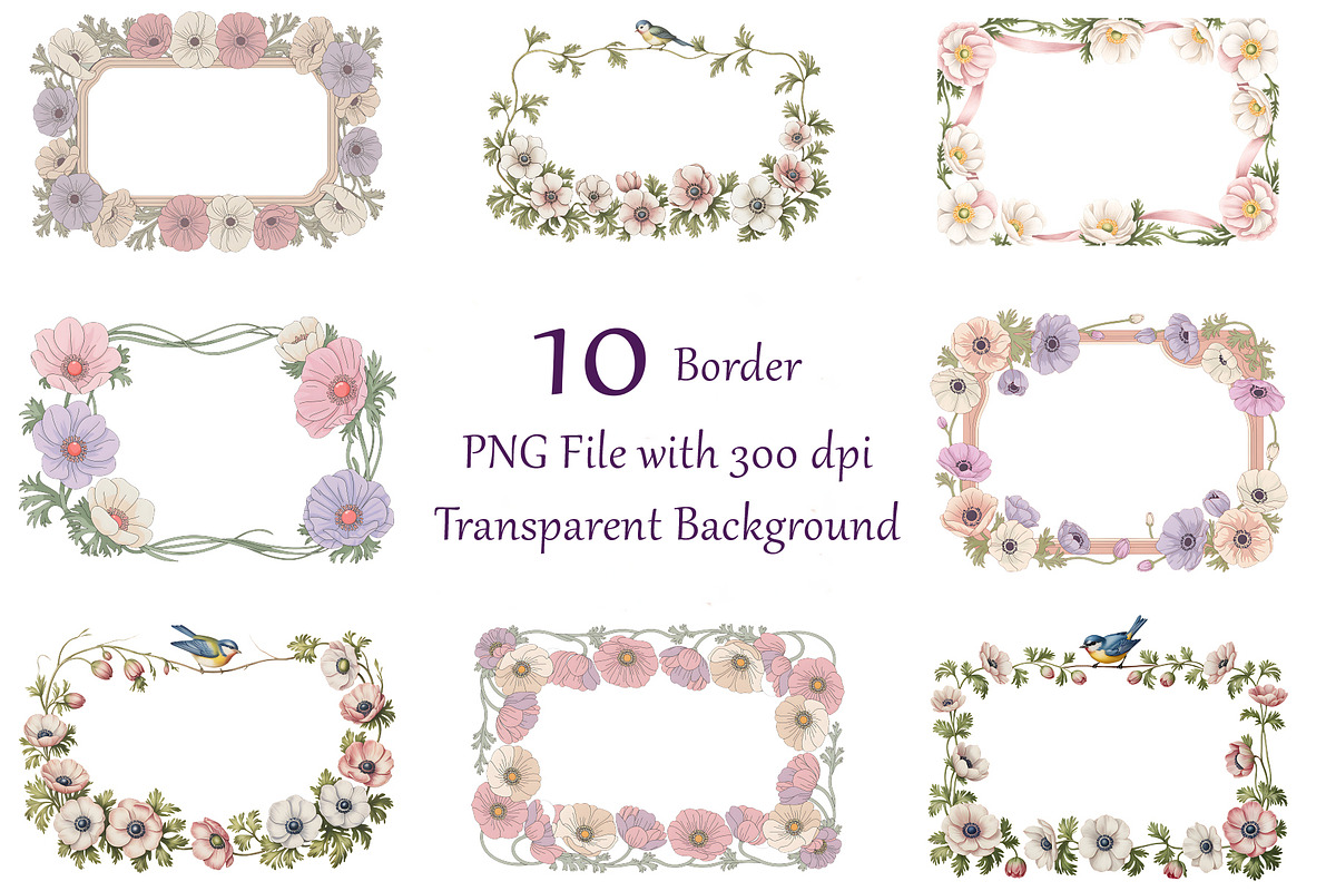 Anemone Watercolor Floral Clipart, a Decorative Illustration by ForhadGFX (Photo 4 of 14)