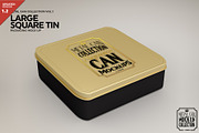 Large Square Tin Packaging Mockup, a Cups & Container Mockup by INCDesign (Thumbnail 1 of 5)
