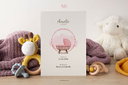 Elegant Pink Birth Announcement, a Card Template by SabaIslam.Studio (Thumbnail 2 of 8)