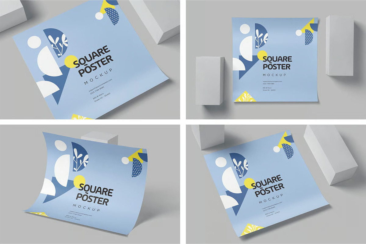 Square Poster Mockups, an Advertising Mockup by megostudi0 (Photo 1 of 6)