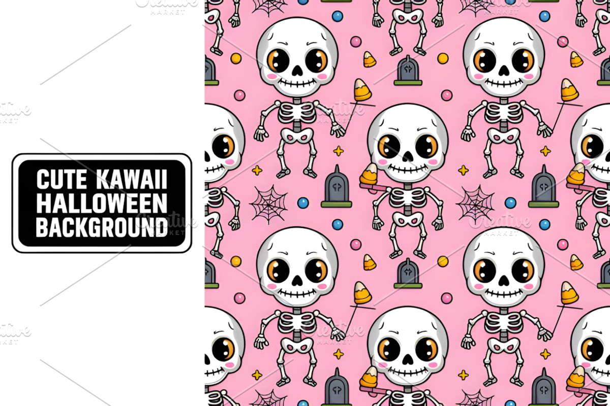 Cute Kawaii Halloween Background, a Background Graphic by Coco Bloom (Photo 7 of 8)