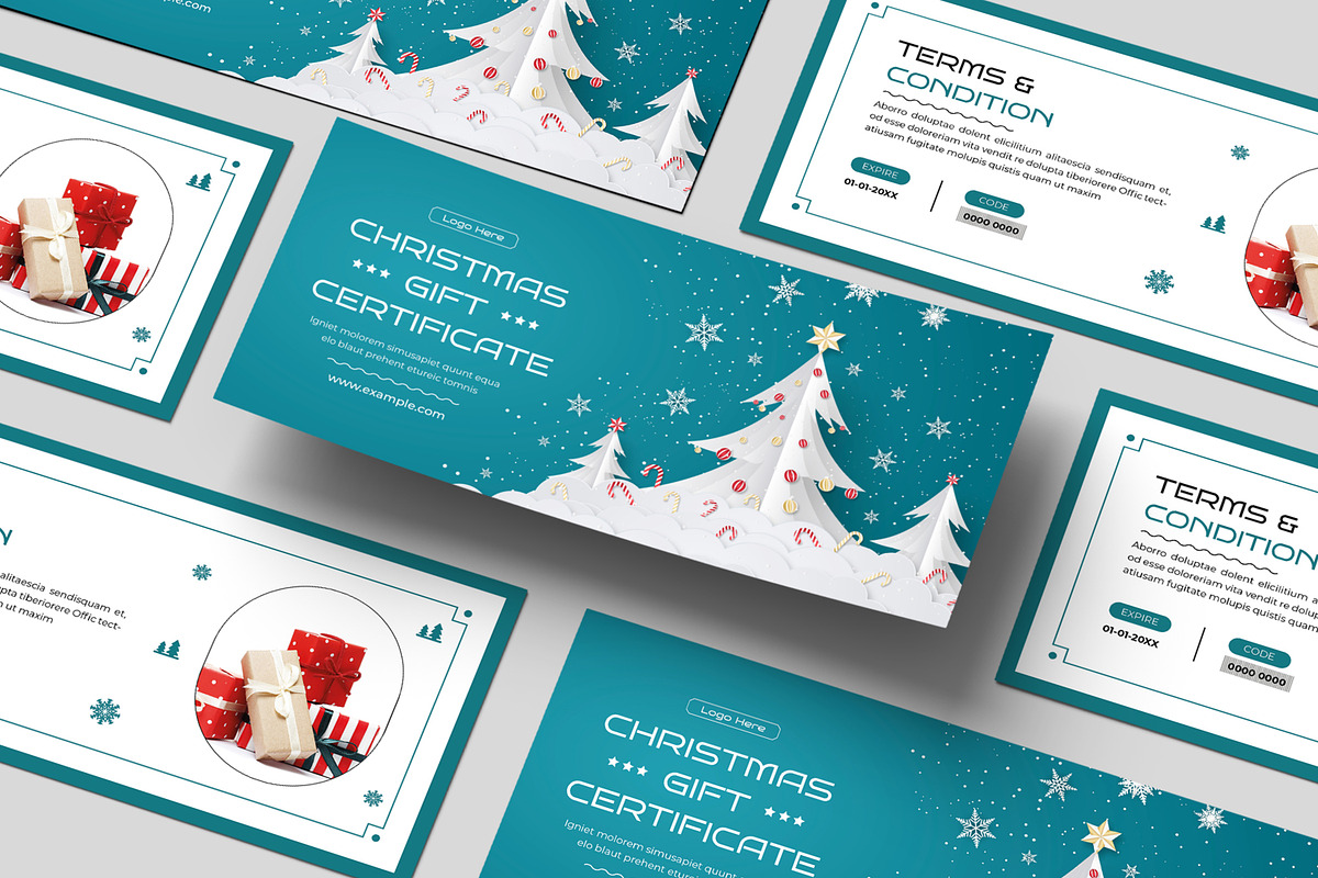 Christmas Gift Certificate Template, a Stationery Template by ContestDesign (Photo 1 of 3)