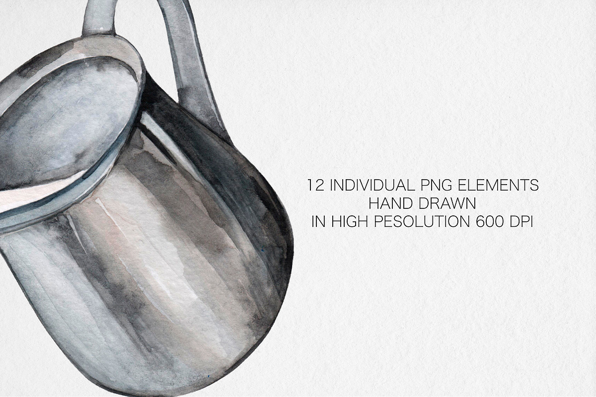 Watercolor Coffee Clipart, an Illustration by MilanaDesignShop (Photo 4 of 4)