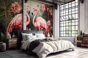 Hand drawn flamingo wallpaper, a Wallpaper Graphic by Muzi pear studio (Thumbnail 7 of 12)
