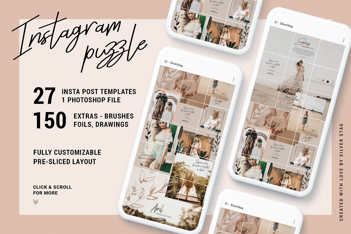 Insta Puzzle Bundle + FREE Updates, a Social Media Template by SilverStag Type Foundry (Photo 8 of 14)