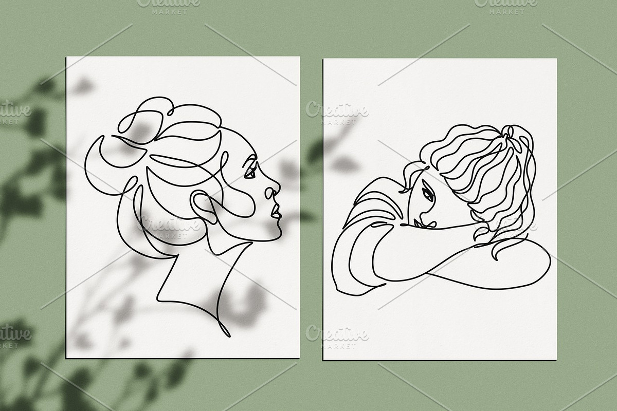Woman Minimal Line Art Collection, an Illustration by velychko.ua (Photo 8 of 18)
