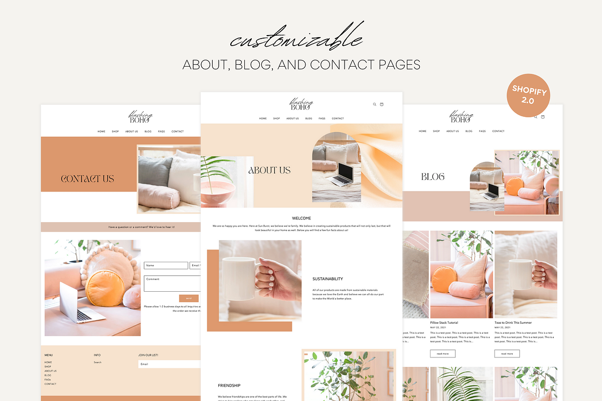 Easy Shopify Theme | Blushing Boho, a Shopify Template by Easy Website Themes (Photo 3 of 11)