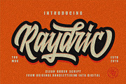 Raydric Script + Shadow outline, a Script Font by HanzelSpace Studio (Thumbnail 1 of 9)
