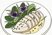 Delicious sliced chicken breast, a Food Illustration by SouravDesign (Thumbnail 1 of 3)